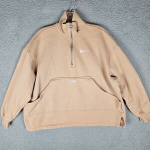 Nike Sportswear Sweatshirt Womens M Fleece Lined Swoosh Boxy Half Zip DV4427-200